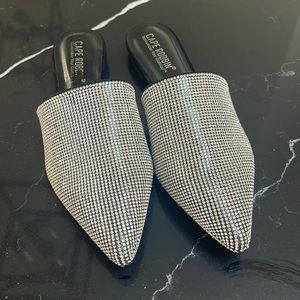 Black rhinestone flats